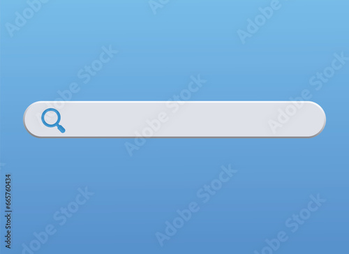 White bar search web search engine on blue background 3d rendering