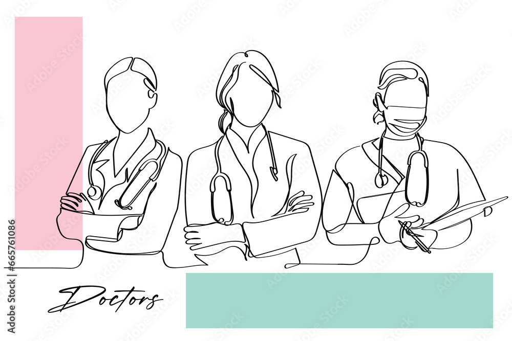 line art of doctors. Vector art concept. Medicine and highest academic degree. Health care. Physicians vector concept art. One line art. Minimalism. Poster or banner design concept. doctor day line art of doctors. Vector art concept. Medicine and highest academic degree. Health care. Physicians vector concept art. One line art. Minimalism. Poster or banner design concept. doctor day