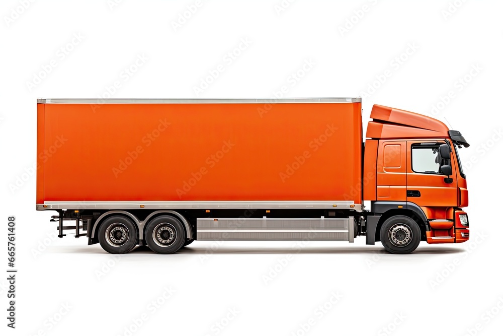 Empty truck on a white background representing transportation and delivery services in the logistics industry. Empty truck on a white background representing transportation and delivery services in the logistics industry.