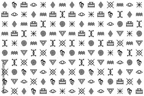 West African Pattern with Nsibidi Symbols