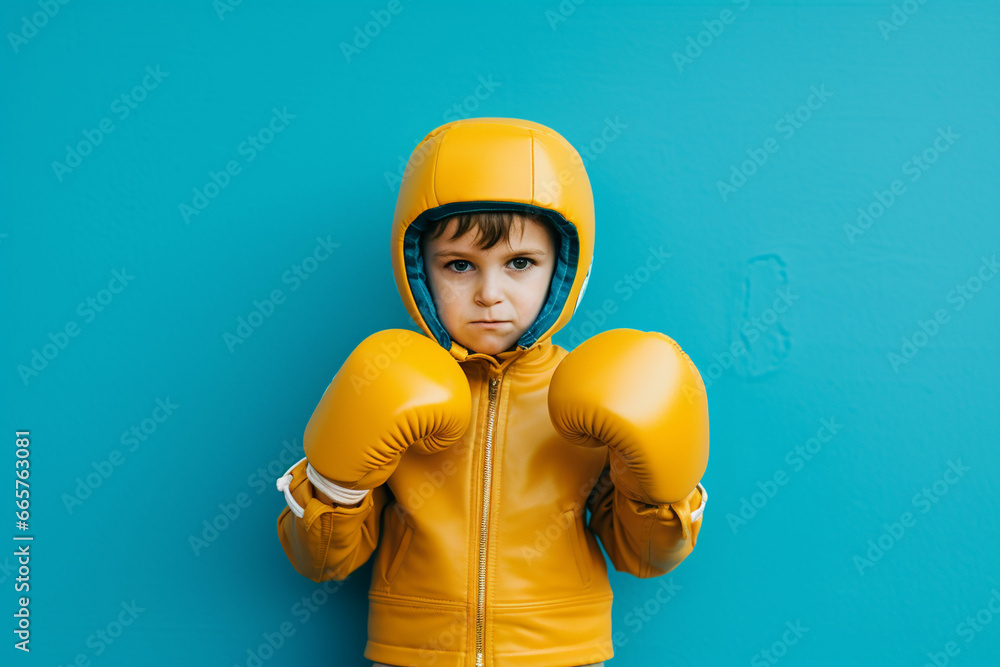 A Small Boy In Green Boxing Gloves Stands In Triumph Pose
Ready for any Challenge Angry young boy play boxe with gloves A Small Boy In Green Boxing Gloves Stands In Triumph Pose
Ready for any Challenge Angry young boy play boxe with gloves
