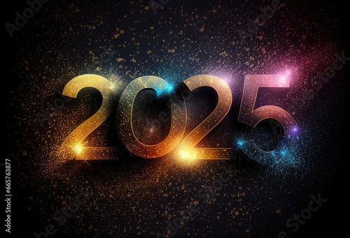 2025 Graphic Colorful Background Generative AI