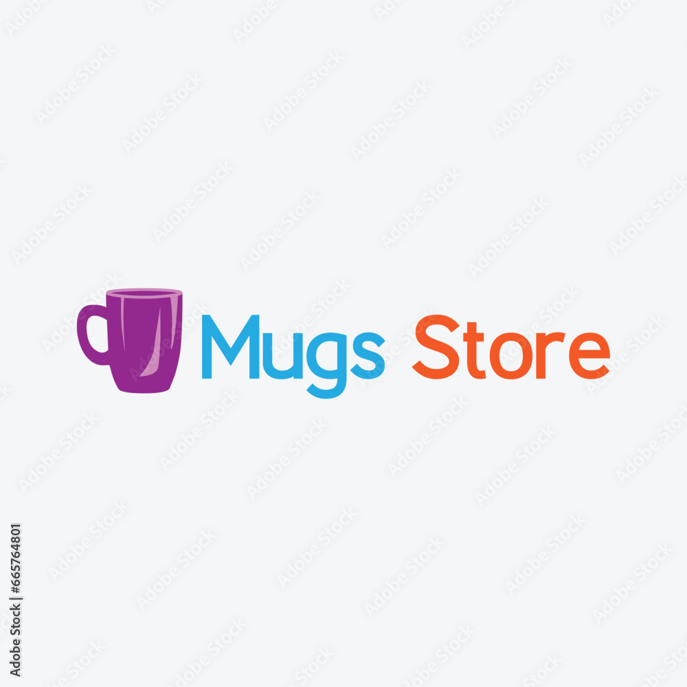 coffee mug shop logo design vector