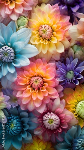 A Photograph capturing a surreal fusion of vibrant blooms - blossoms set ablaze in a kaleidoscope of colors  radiating ethereal tranquility and boundless beauty.