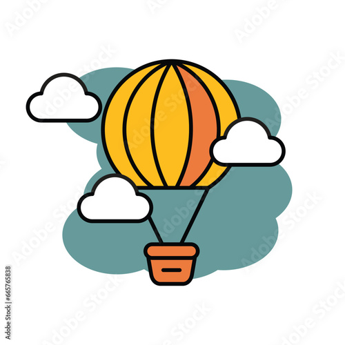 air balloon. balloon flying in the sky
