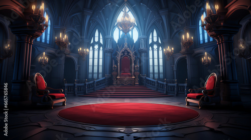 Wallpaper Mural A fantasy empty throne in hall cathedral background of castle gothic Torontodigital.ca