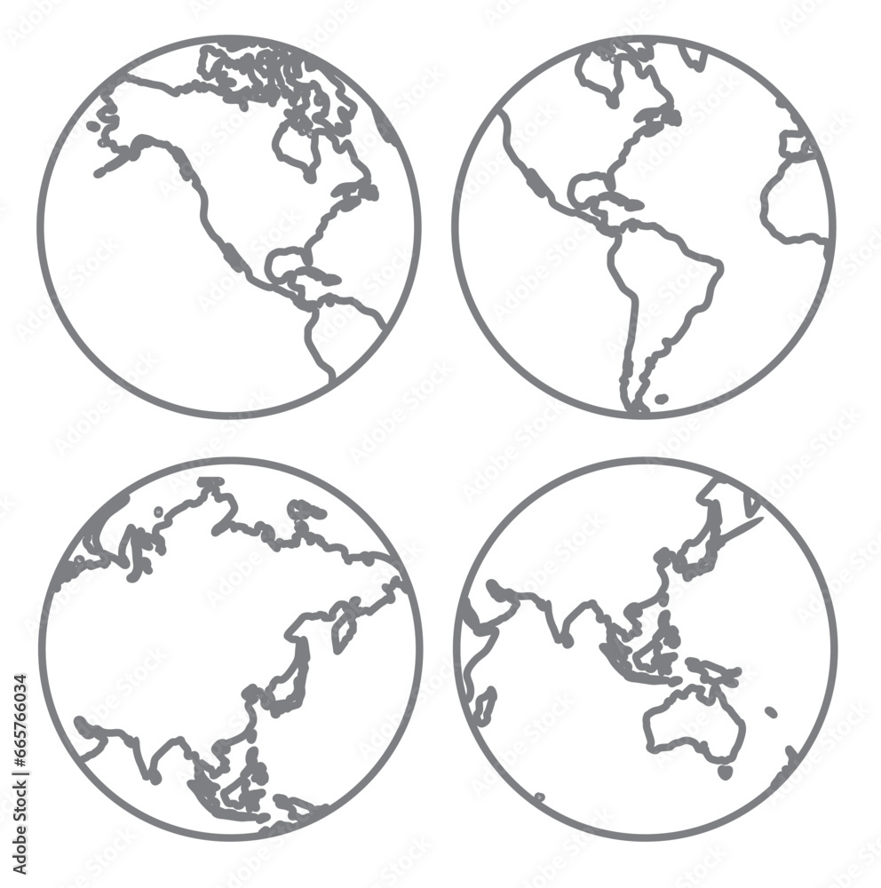 World map outline. vector illustration
