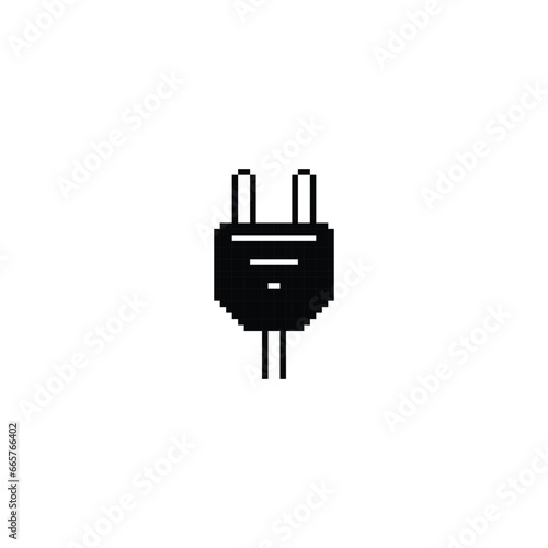 Plug Logo Icon in Pixel Art