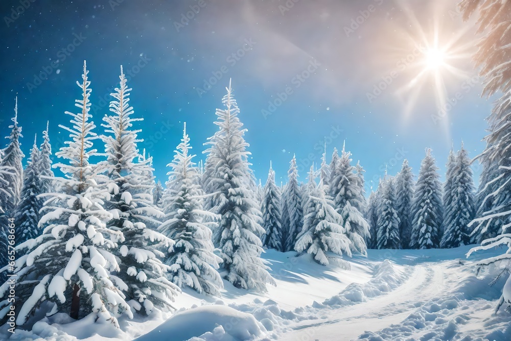 winter forest landscape winter forest landscape
