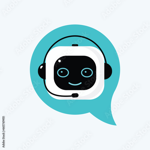 Robot icon. chat bot sign for support service concept. chatbot character flat style.