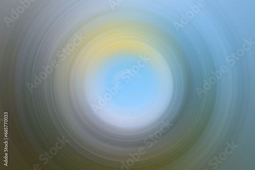 Circular blur with natural blue, yellow and green