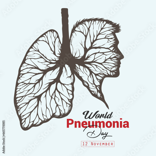 vector world pneumonia day realistic concept with healthy lung illustration