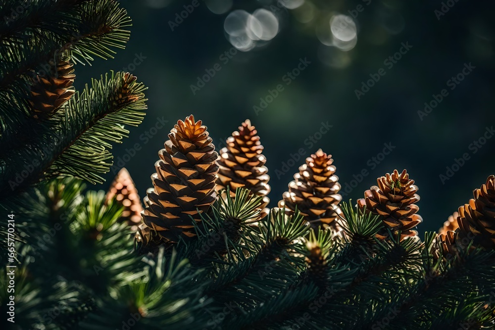 christmas tree with cones