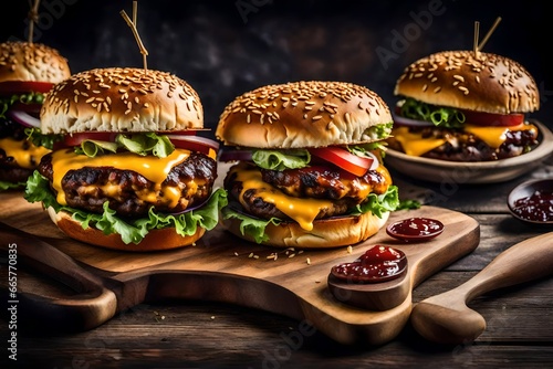 hamburger and fries