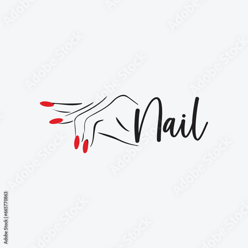 nail beauty salon logo design vector