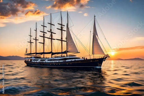 sailboat at sunset