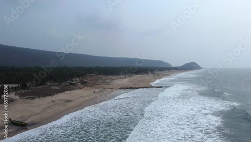 Yarada Beach at Visakhapatnam vizag, Andhra Pradesh, India, Asia. The beach is secluded, beautiful, has shacks, has clear waters - a must go for all vizag travelers photo