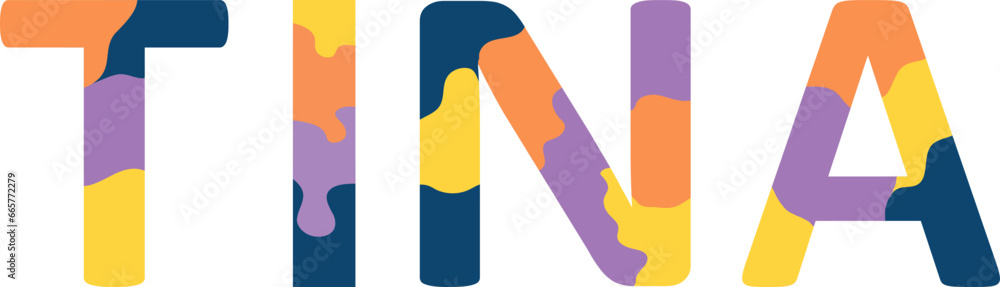 Tina Colorful 3d Abstract Text name Tina Colorful 3d Abstract Text name