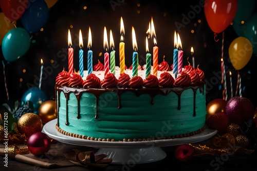 birthday cake with candles
