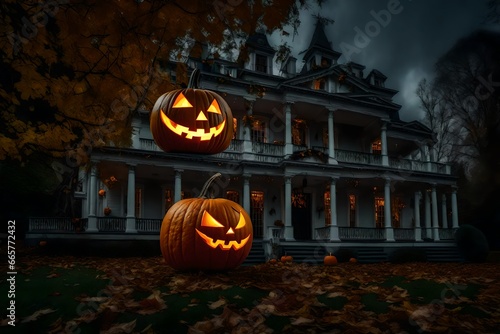 halloween pumpkin on halloween background