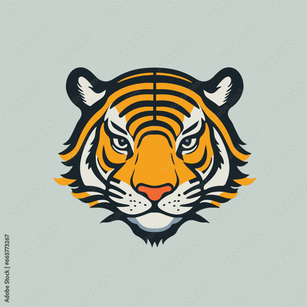 Head of tiger, colorful illustration can be use as logo Head of tiger, colorful illustration can be use as logo
