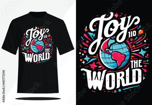Joy to the World Merry Christmas T-shirt Design