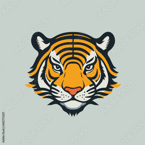 Fototapeta Naklejka Na Ścianę i Meble -  Head of tiger, colorful illustration can be use as logo