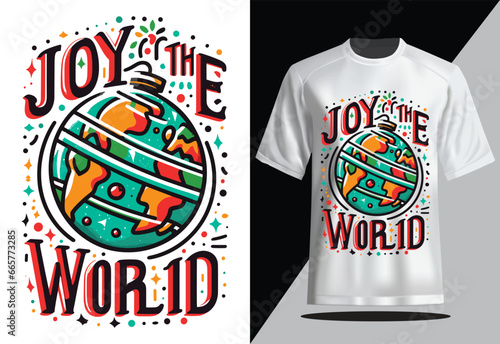 Joy to the World Merry Christmas T-shirt Design