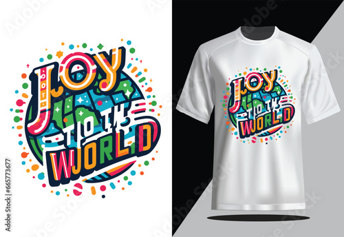 Joy to the World Merry Christmas T-shirt Design