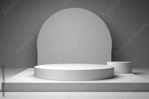 3D Podium Stage Designed For Product Showcases In Studio Setting © Anastasiia