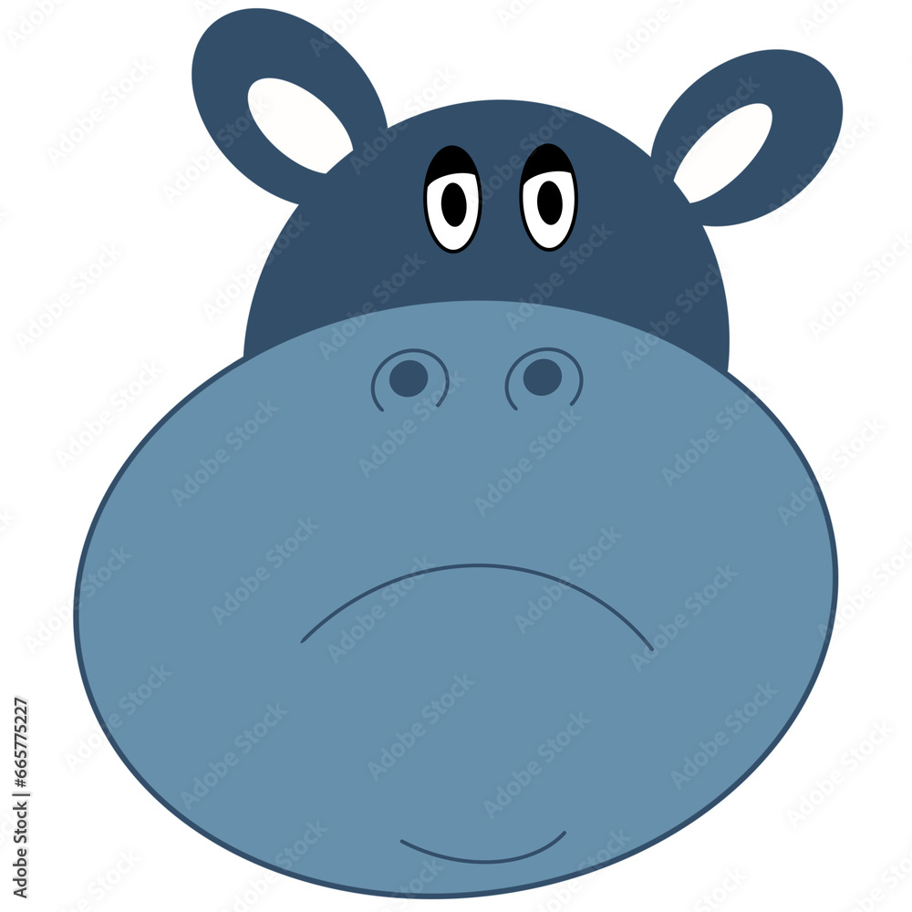 Fototapeta premium blue hippopotamus Emoji