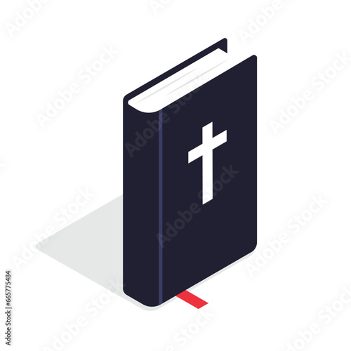 Vector illustration in isometric style. Holy book bible