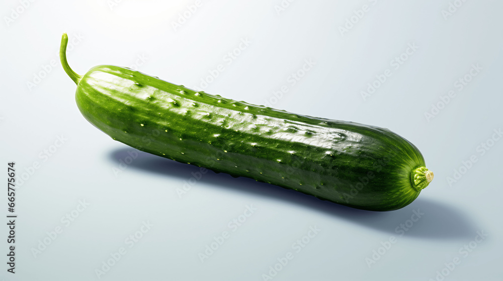 Cucumber on a blue background with copy space for text. Cucumber on a blue background with copy space for text.