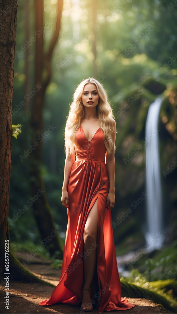 a glamorous looking woman in the rain forest a glamorous looking woman in the rain forest