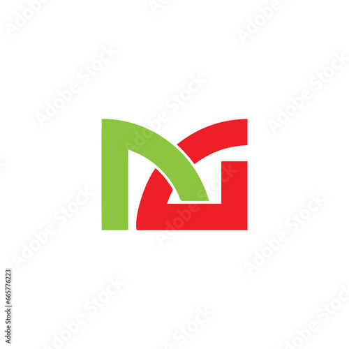 letters ng or gn text logo design vector