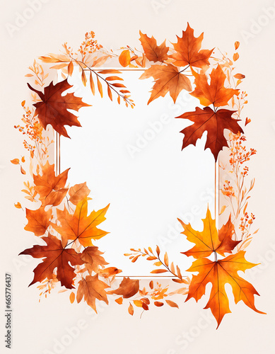 empty autumn frame mockup with copy space