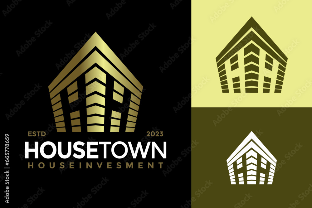 Letter HH Building House Town Logo design vector symbol icon illustration