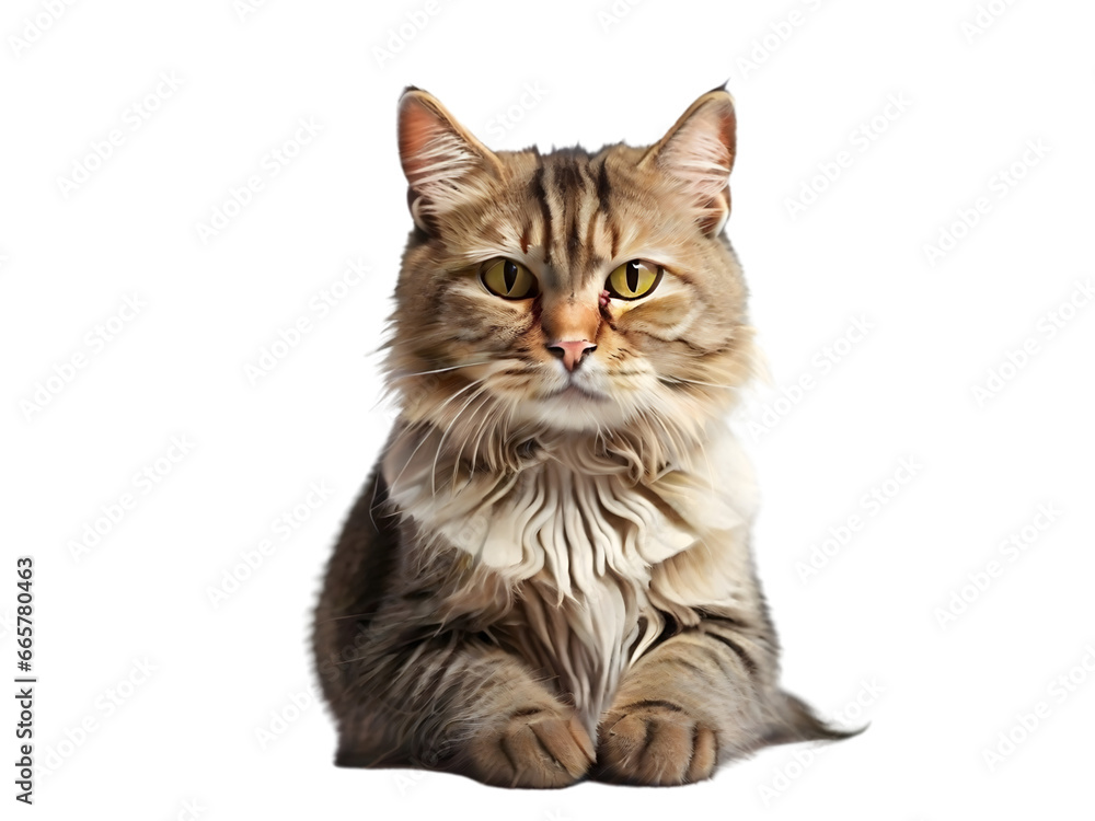 Obraz premium Domestic Cat on Isolated Background - Charming Pet Photography