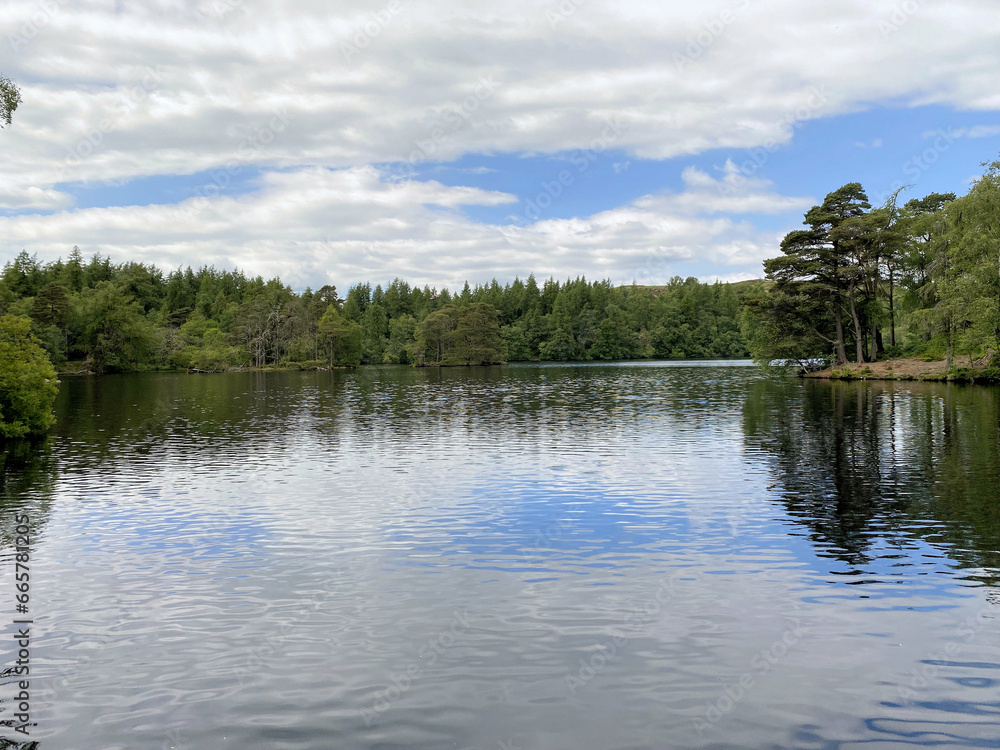 A view of the Lake District at High Dam Tarn near Windermere