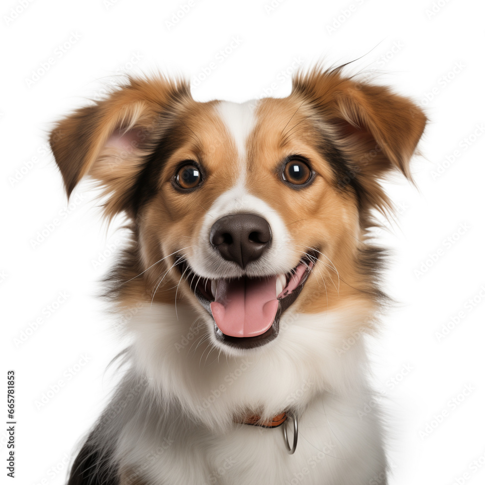 A border collie puppy isolated, 
Isolated Portrait of a Blissful and Content Pet - Capturing the Joy and Personality of Our Furry Friends
