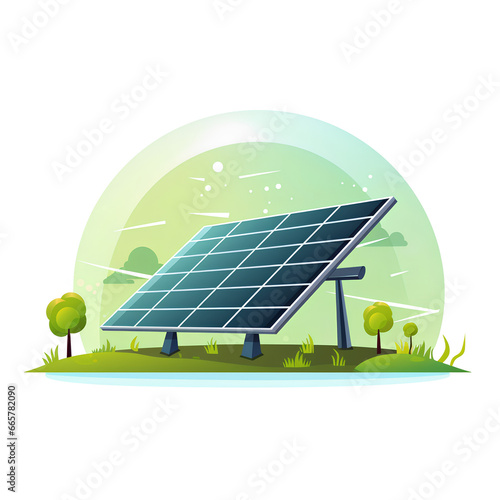 solar panels on grass, eco-friendly, ecology, vector illustration, green energy, nature protection, sustainable, environmental, renewable resources, eco-conscious, conservation, eco design, eco soluti photo