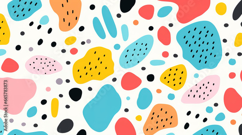 Trendy colourful seamless pattern vector with brush strokes
