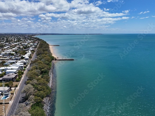 Aerial view of Shelley Beach with Hervey Bay in Queensland, Australia photo