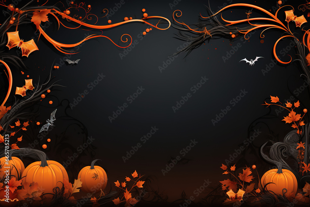 Empty Halloween background with pumpkin