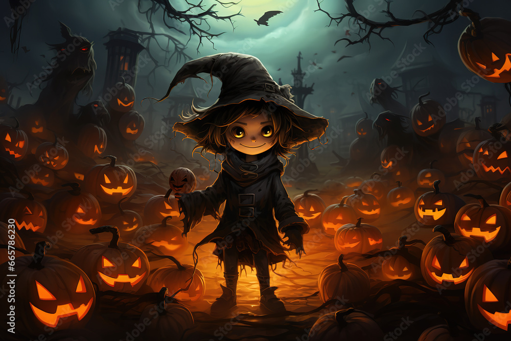 halloween witch on the pumpkin halloween witch on the pumpkin