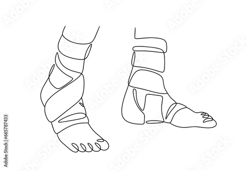 Leg. Bandage. One line