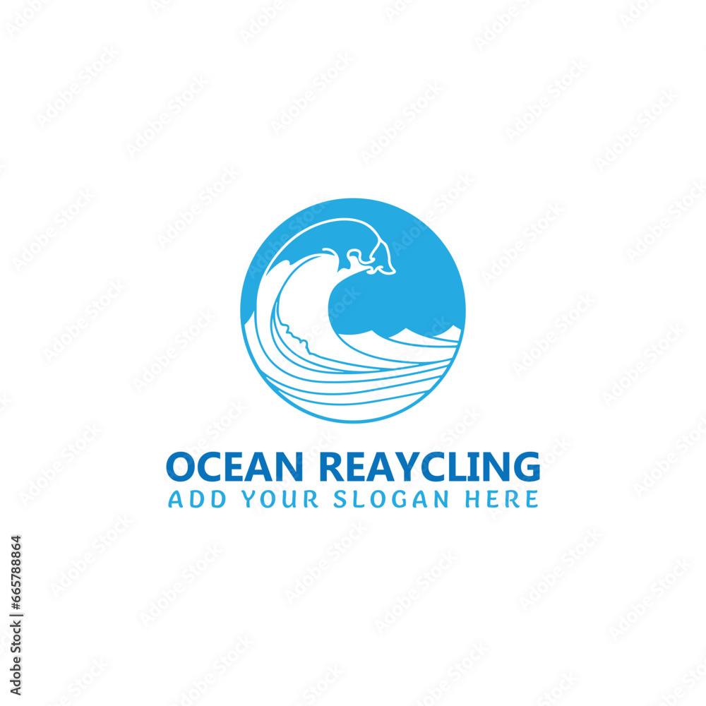 ocean waves logo design vector format