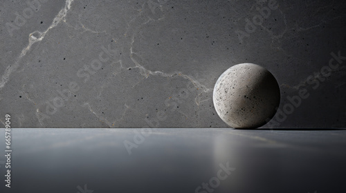 A gray, textured countertop, with a subtle pattern of lines and circles photo