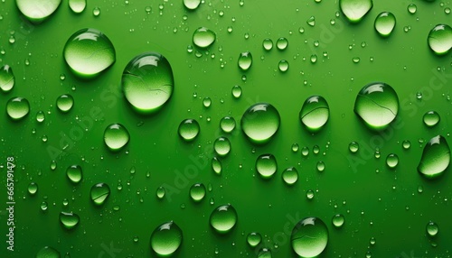 close up of droplets, on a green lime background ,flat lay paper 