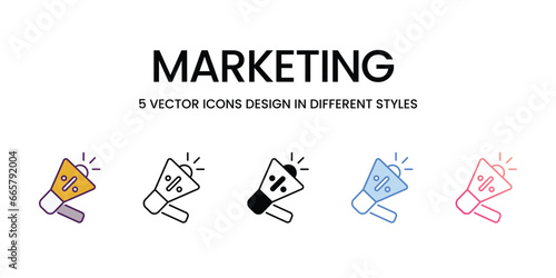 Marketing  icons set, colorline, glyph, outline, gradinet line, icon vector stock illustration isolate white background.